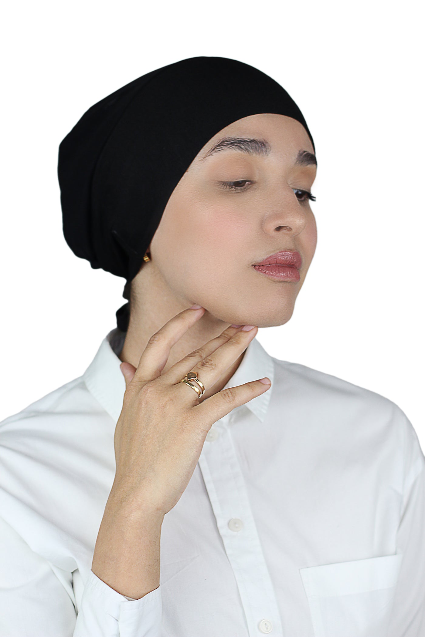 Black Mesh Hijab cap