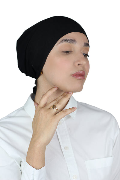 Black Mesh Hijab cap