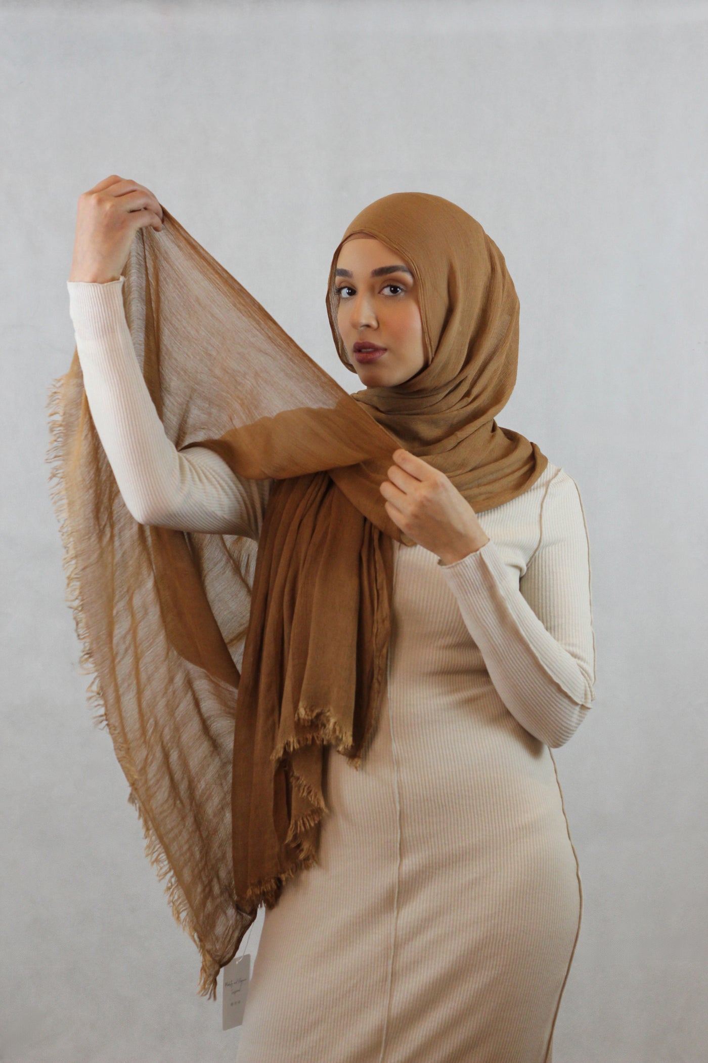 Brown WRINKLE RAYON HIJAB